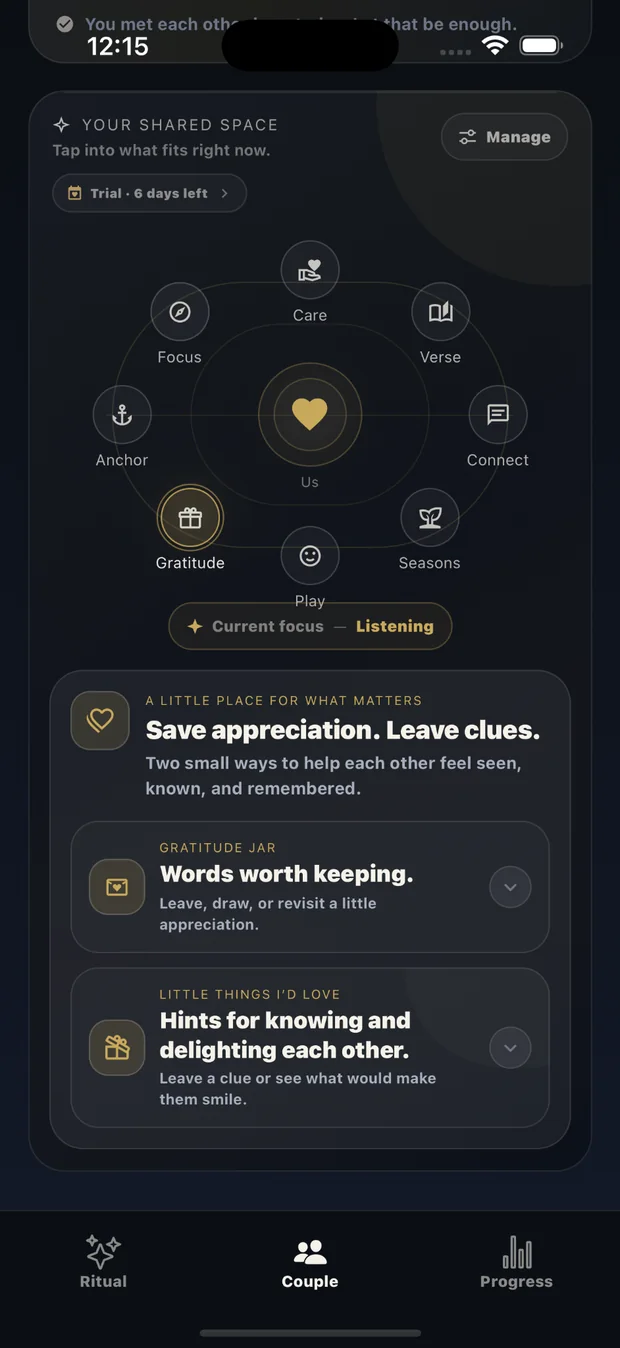 Gratitude and love hints in Anchor Us